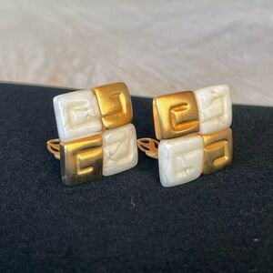Givenchy Large Clip On Earrings Gemstone and Gold Plated Metal